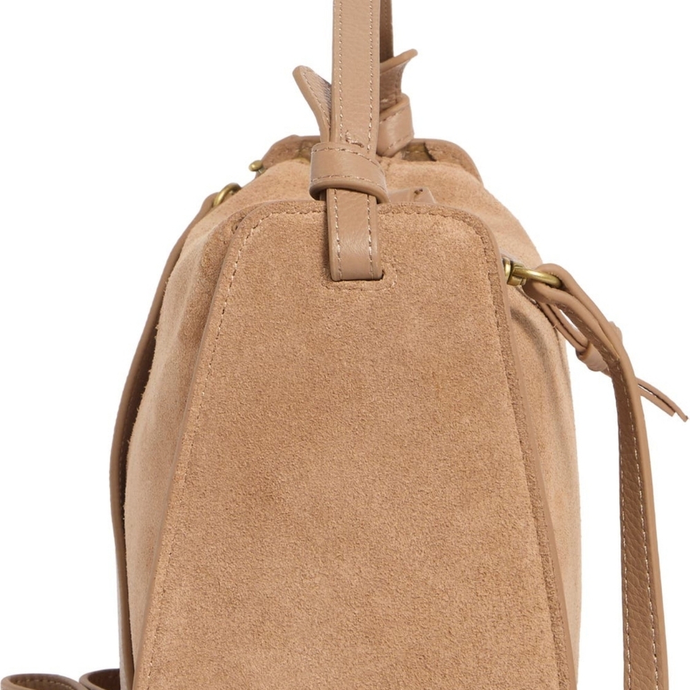 Lucky Brand Tan Purse Leather  Suede Shoulder Crossbody Bag - Picture 10 of 12